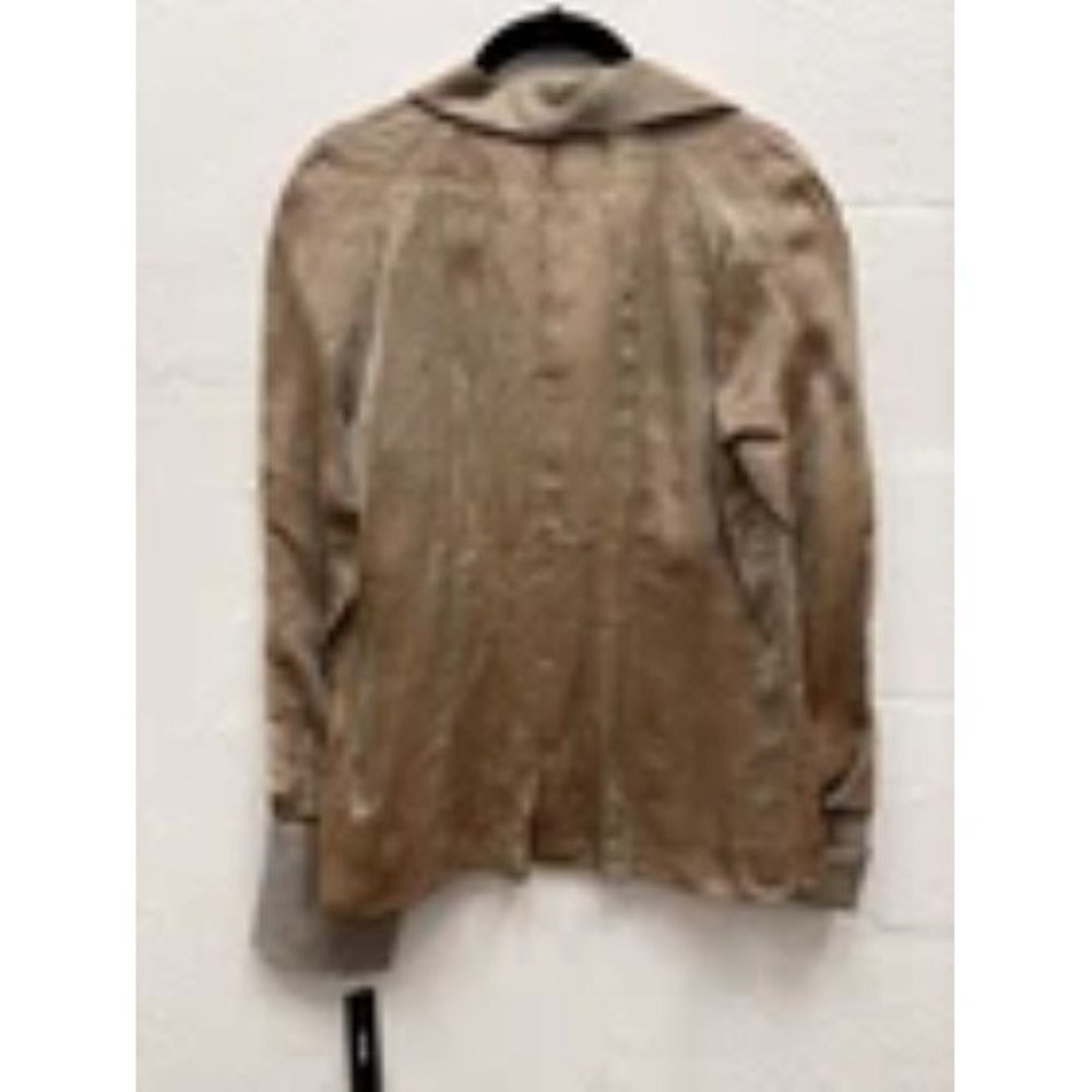 DKNY Sz 8 Silk Semi Sheer Blouse snaps   Fitted Irridescent originally MSRP$295 - Picture 2 of 9